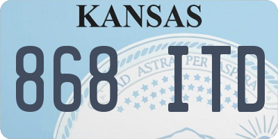 KS license plate 868ITD