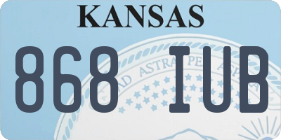 KS license plate 868IUB