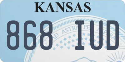 KS license plate 868IUD
