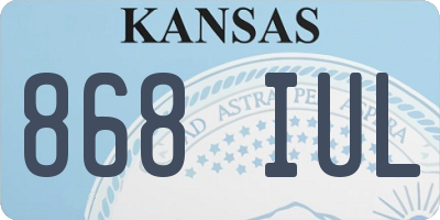 KS license plate 868IUL