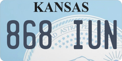 KS license plate 868IUN