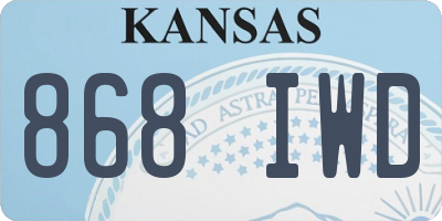 KS license plate 868IWD