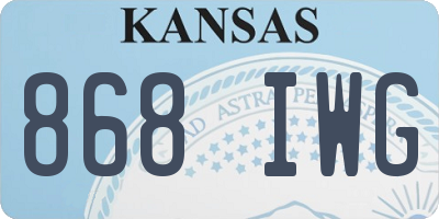 KS license plate 868IWG