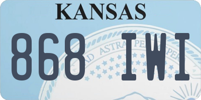 KS license plate 868IWI