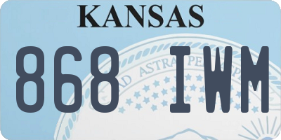 KS license plate 868IWM