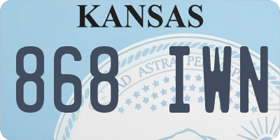 KS license plate 868IWN