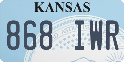 KS license plate 868IWR