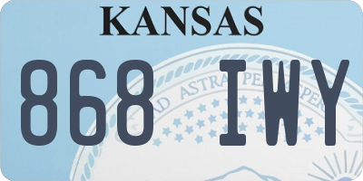KS license plate 868IWY