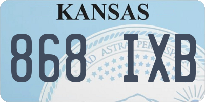 KS license plate 868IXB