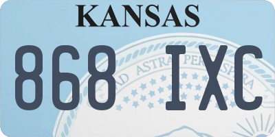 KS license plate 868IXC