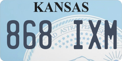 KS license plate 868IXM