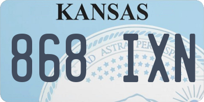 KS license plate 868IXN