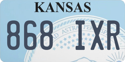 KS license plate 868IXR