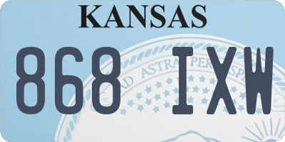 KS license plate 868IXW