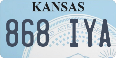 KS license plate 868IYA