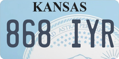KS license plate 868IYR