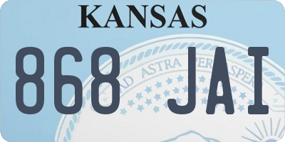 KS license plate 868JAI