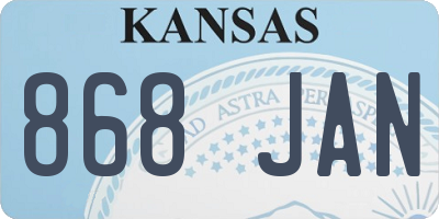 KS license plate 868JAN