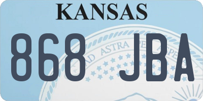 KS license plate 868JBA
