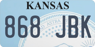 KS license plate 868JBK