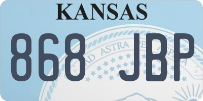 KS license plate 868JBP