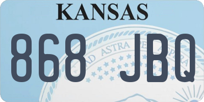 KS license plate 868JBQ
