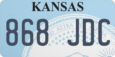 KS license plate 868JDC