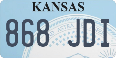 KS license plate 868JDI