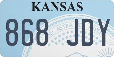 KS license plate 868JDY