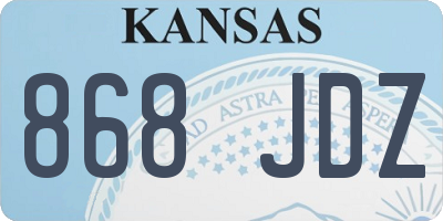 KS license plate 868JDZ