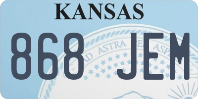 KS license plate 868JEM