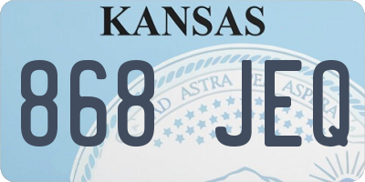 KS license plate 868JEQ