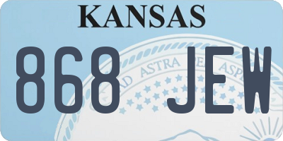 KS license plate 868JEW