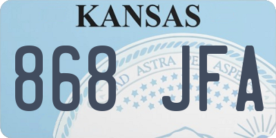 KS license plate 868JFA