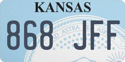 KS license plate 868JFF