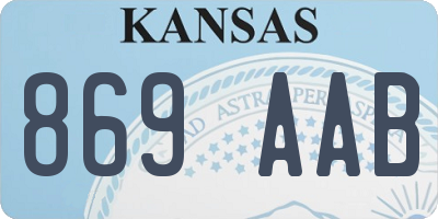 KS license plate 869AAB