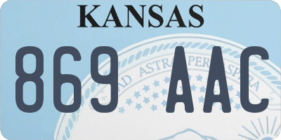 KS license plate 869AAC