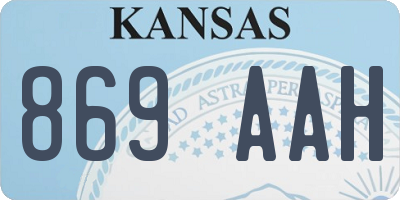 KS license plate 869AAH