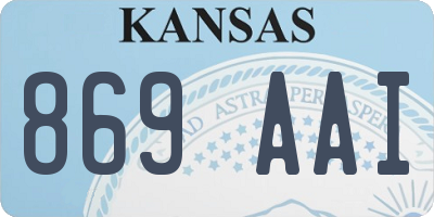 KS license plate 869AAI