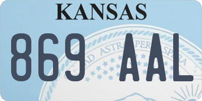KS license plate 869AAL