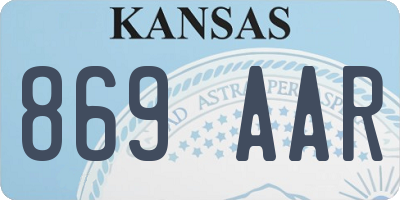 KS license plate 869AAR