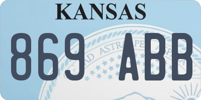 KS license plate 869ABB