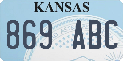 KS license plate 869ABC
