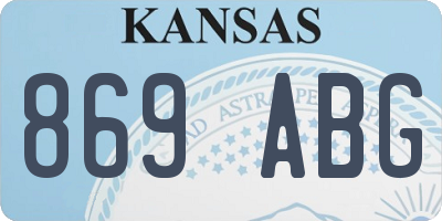 KS license plate 869ABG