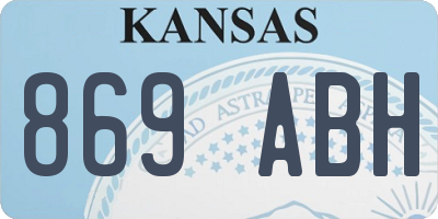 KS license plate 869ABH
