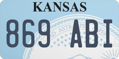 KS license plate 869ABI