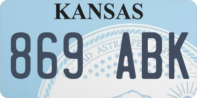 KS license plate 869ABK