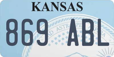 KS license plate 869ABL