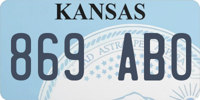 KS license plate 869ABO