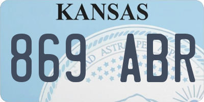 KS license plate 869ABR
